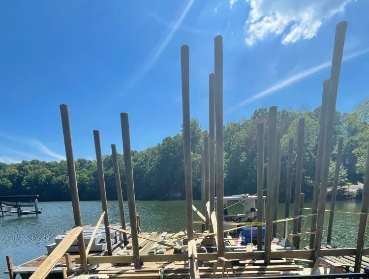 residential pile driving barge